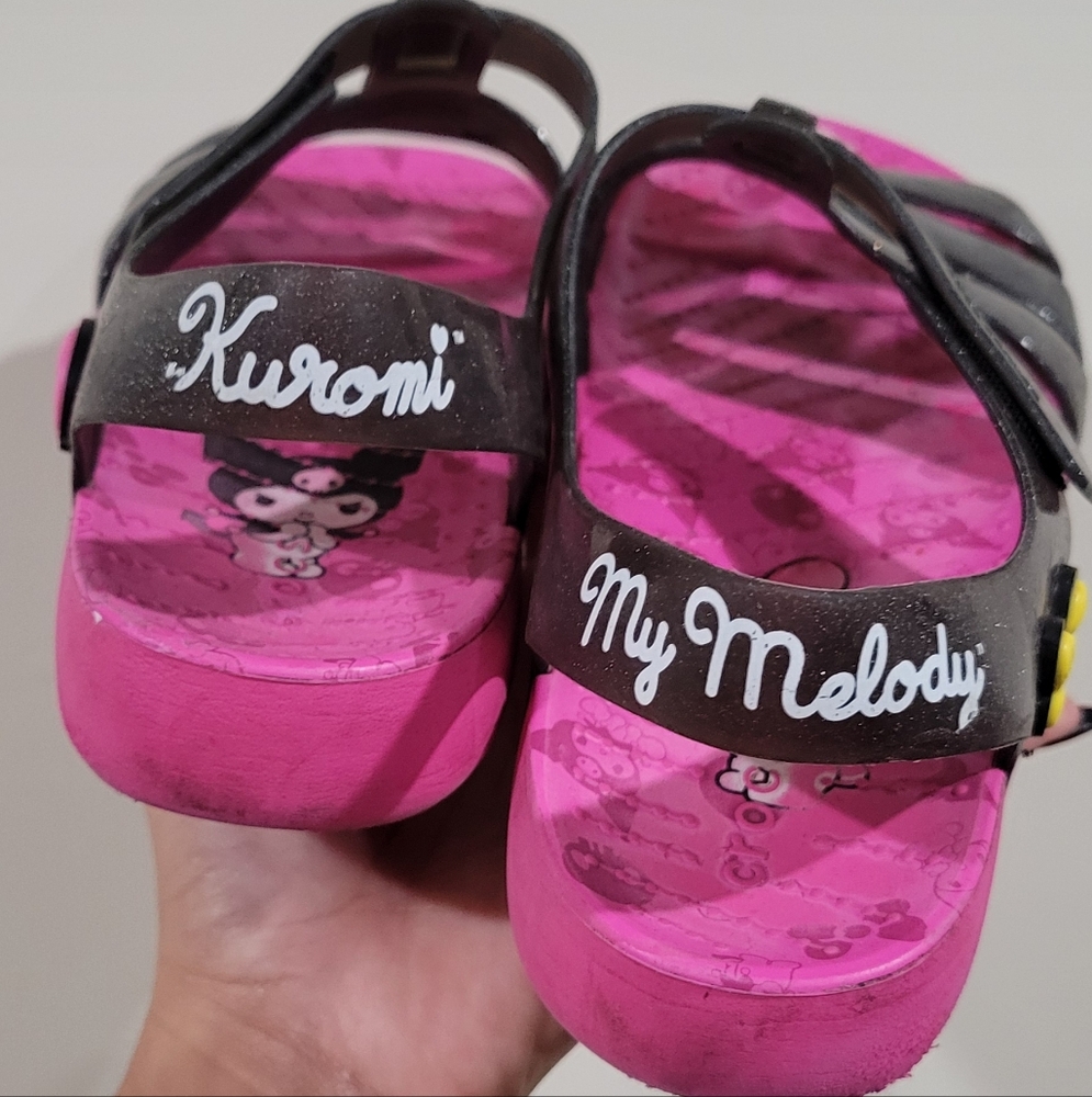Kuromi My Melody Kids Sandals - Pink and Black